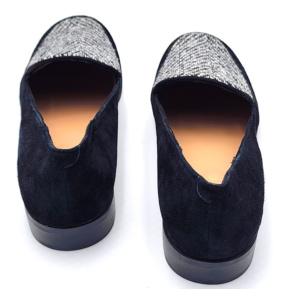 Evolve Easy Spirit Pip8 Women Size 8M Black Suede Loafer Marbled Grosgrain Top - Picture 6 of 9